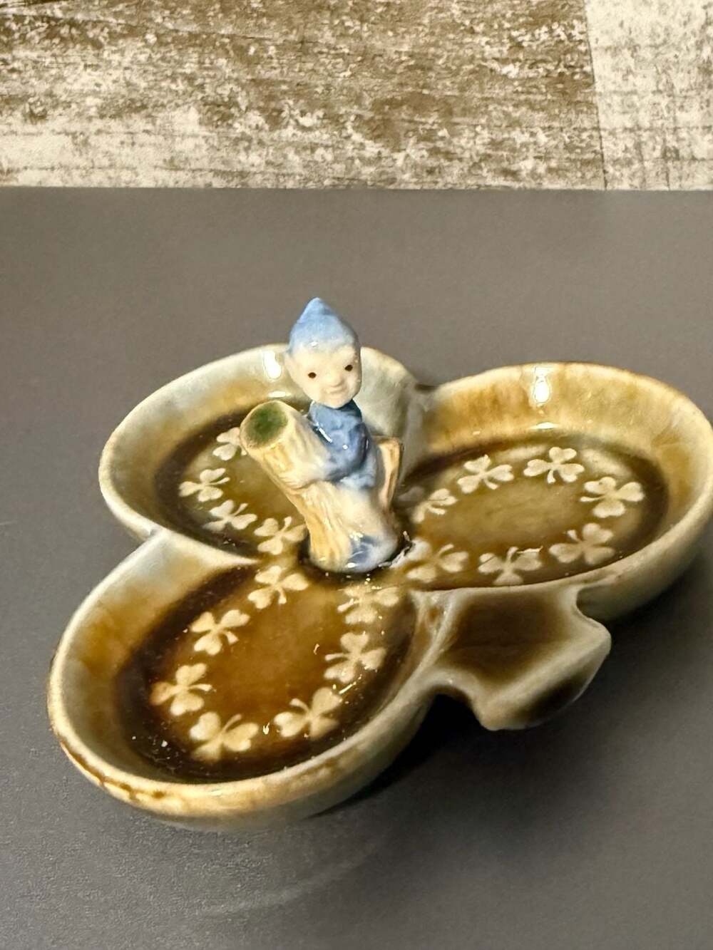Wade Irish Porcelain Shamrock Trinket Dish Pixie Elf